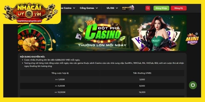 Cá cược casino nhận thưởng lên đến hàng triệu đồng tại Kong88